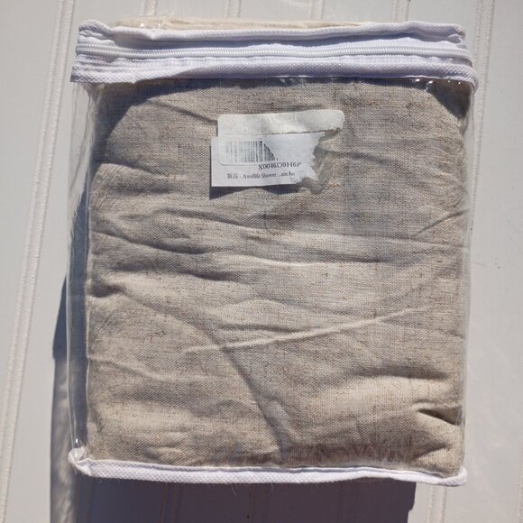 Linen Shower Curtain Beige Fabric 72 x 78 Classic Textured Farmhouse Country NEW - Picture 5 of 8